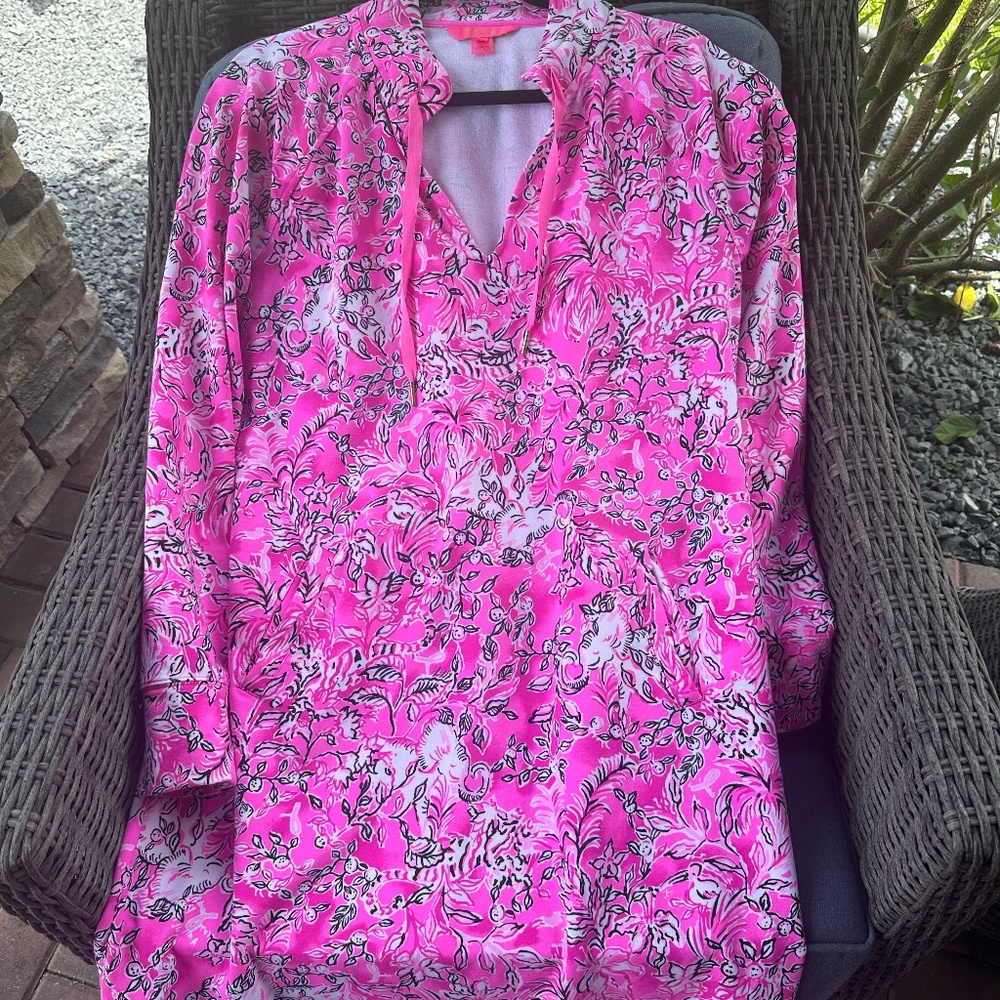 Lilly Pulitzer Cassi Dress Plumeria Pink XL